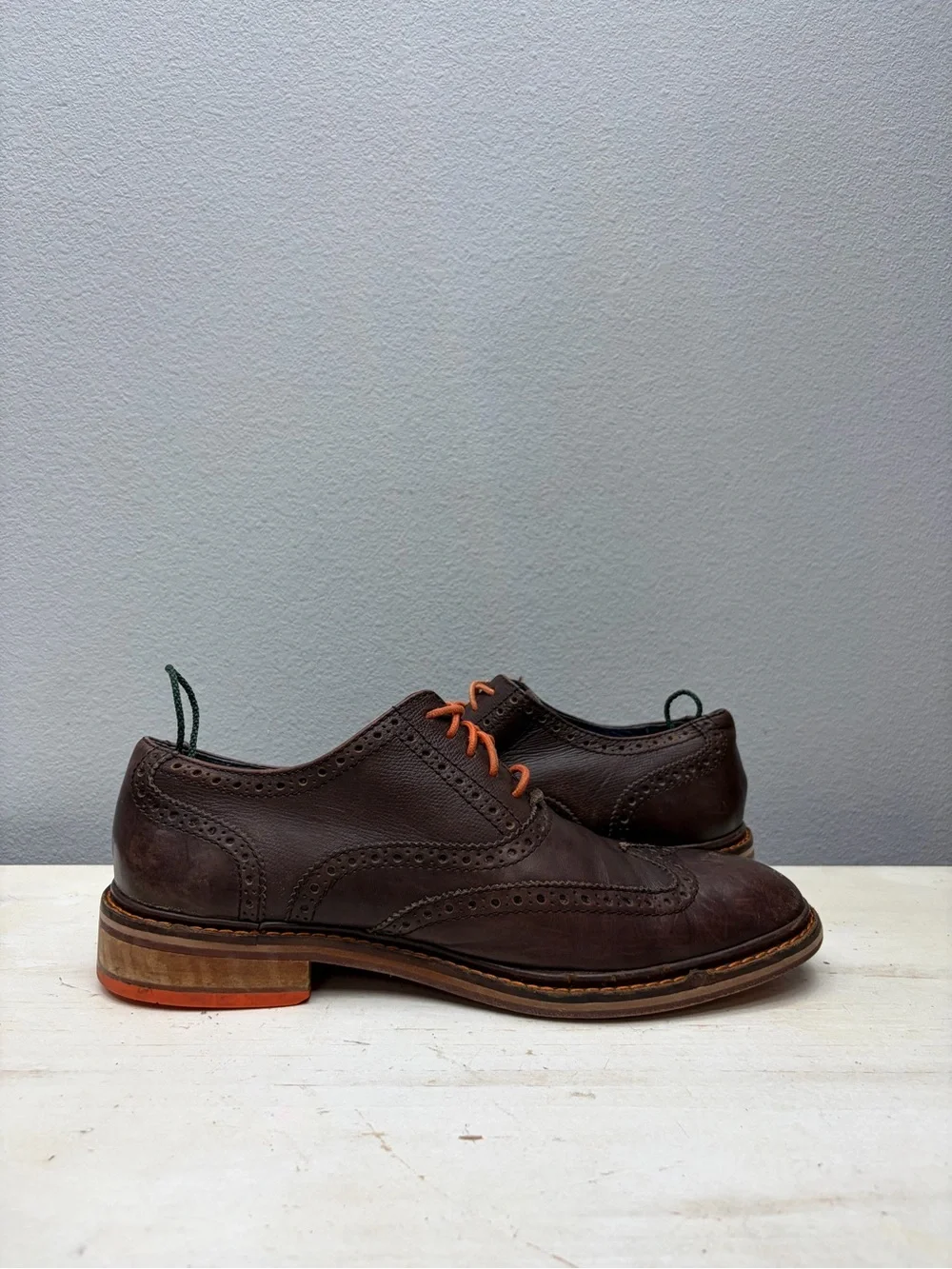 Cole Haan Brown Leather Colton Wingtip Oxford Shoes Size 10